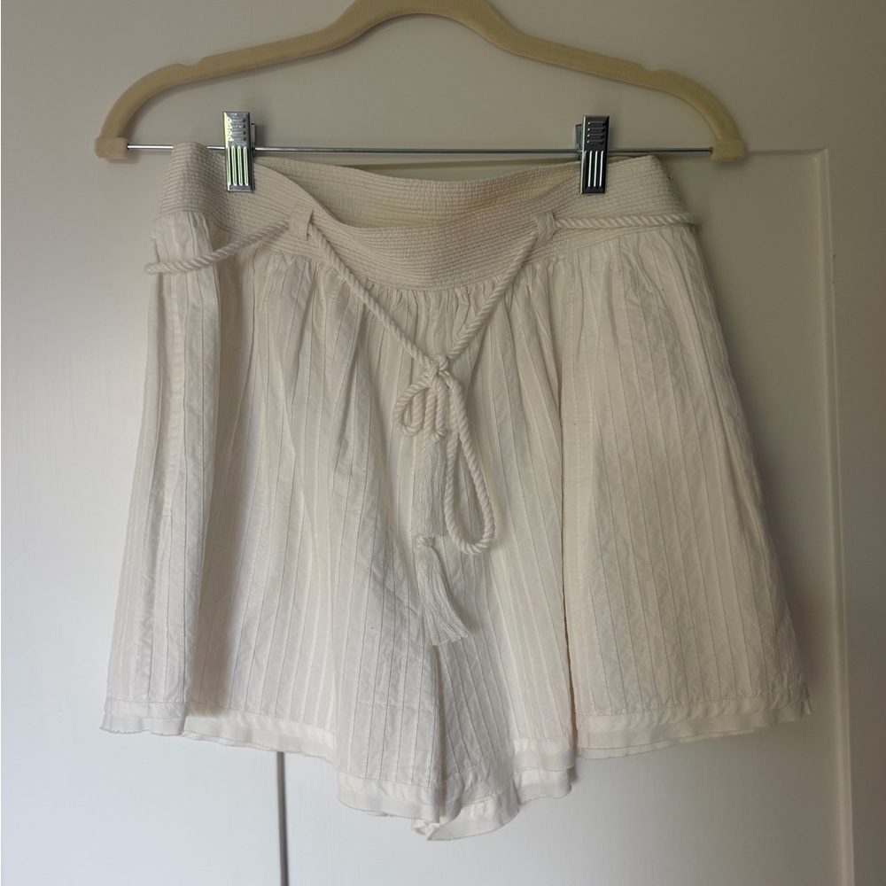 Ulla Johnson Cream Lightweight Shorts